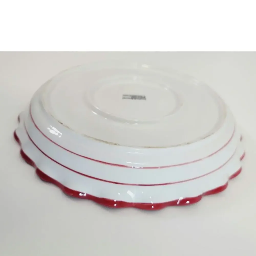 Crate & Barrel Cherry Pie Dish Exclusive Design by Mesa Ruffled 10